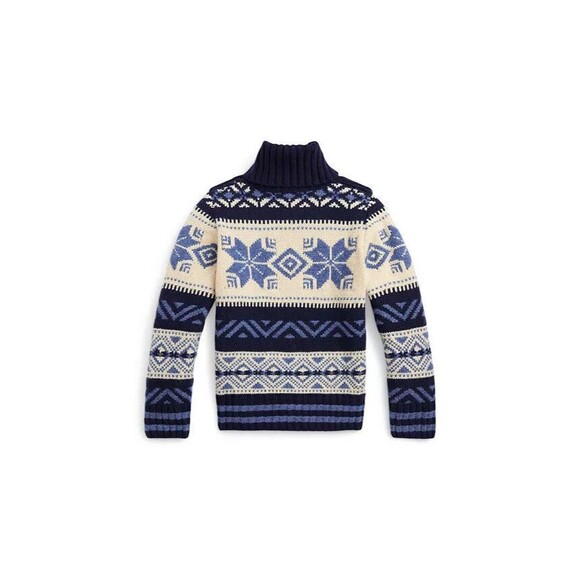 NWT Polo Ralph Lauren TODDLER Girls SWEATER 2,3  Fair Isle WOOL BLEND CHUNKY new - Picture 2 of 15